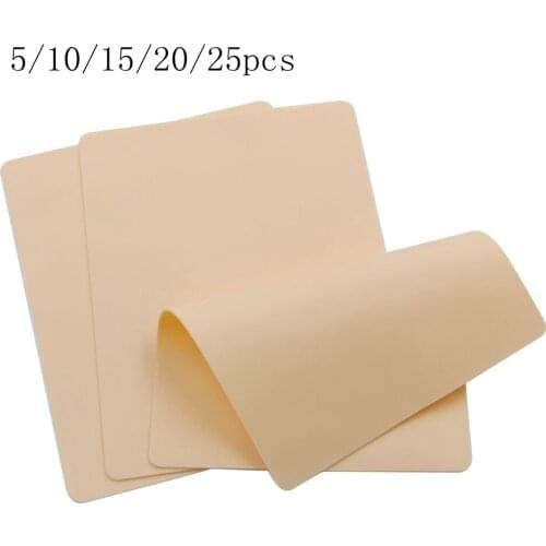5/10/15/20/25pcs Tattoo Practice Skin Permanent Makeup Microblading Eyebrow Lip Blank Practice Skin Sheet for Tattoo Accessories