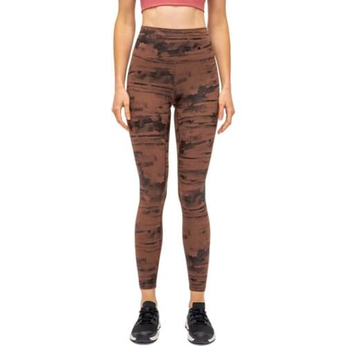 Women Sports Capris Yoga Pants Sport Fitness High Waist Squat Proof Soft Leggings Sweat Breathable Ink Dyed Tights Elastic GYM