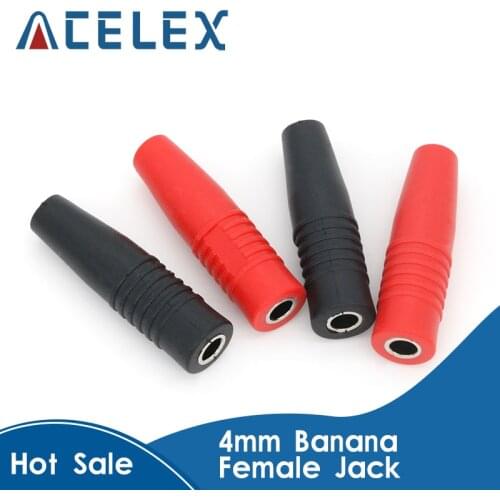 10Pcs Brass 4mm Banana Female Insulated Jack Plug Wire Solder Connector