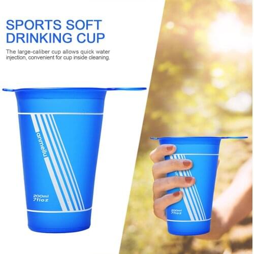 200ML Outdoor Sports Water Cup Mini Foldable Portable Water Cup Marathon Running, Cycling, Hiking Equipment