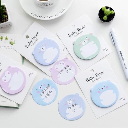 4 Pack Cute Cartoon Memo Pad Message Sticky Notes Decorative Notepad Note Paper Memo Kawaii Stationery School Office Supplies