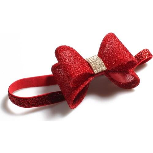 8PCS Luxury Flower Bows Matching Glitter Headband Ornaments Handmade Hard PVC Bow Headbands For Kids Girls Hair Accessories