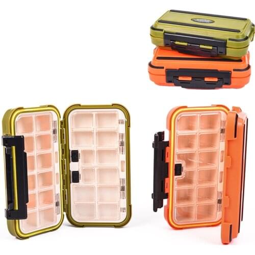 ABS Waterproof Fishing Lure Box 24 Compartments Double Layer Fishing Tackle Box