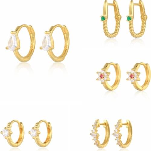 CANNER 925 Sterling Silver Round Earrings With Charm Huggies Micro-inlaid Zircon Hoop Earrings For Women Girls Bijoux Femme