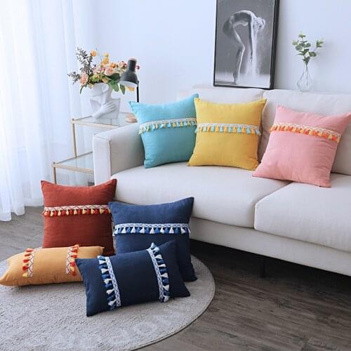 Tassel Cushion Cover Bohemian Pillow Case Decoration for Sofa Home Decor Nordic 30x50 45x45cm fundas para cojines