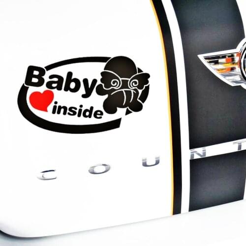 Etie Car Accessories Warning Angel Baby inside Car Sticker Decal for motorcycle Volkswagen Polo Golf Audi A3 Ford Focus BMW E90