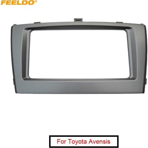 FEELDO 2DIN Car Radio Fascia Frame for Toyota Avensis 09-15 Audio Facia Panel Frame Dashboard Adapter Trim 202*102MM #FD4855