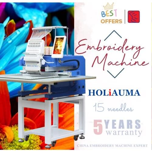 10 Years Service !!! 12/15 Needle single head embroidery machine Computerized