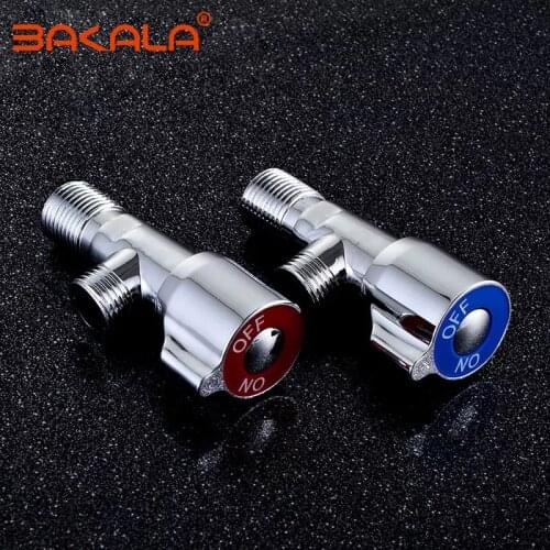 BAKALA chrome brass Triangle valve copper thick angle valve hot or cold water valve switch valve extension character