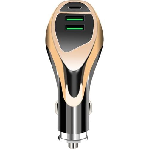USB Car Charger Compact Dual Port Quick Charging 3.0 Power Adapter For Iphone Huawei Mobile Phone