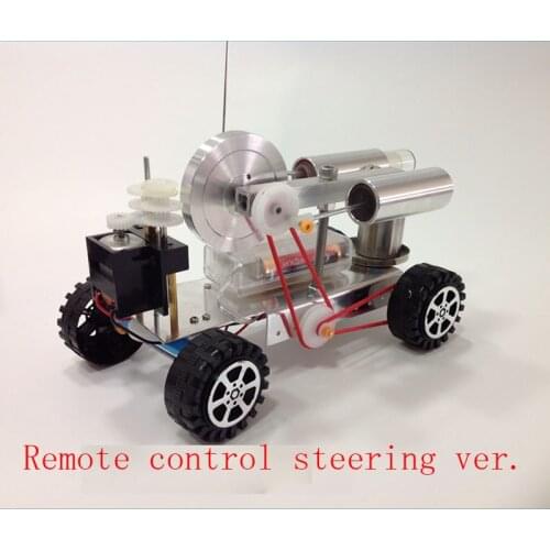 Cool !Miniature steam engine Remote control steering versions and Wire control version Trucks model hobby Educational Toy Kit