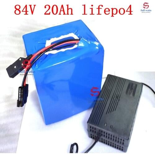 LiFePo4 84v 20Ah lithium battery pack 30A BMS lifepo 27S for inverter energy EV power supply motor ebike 2500W +5A charger