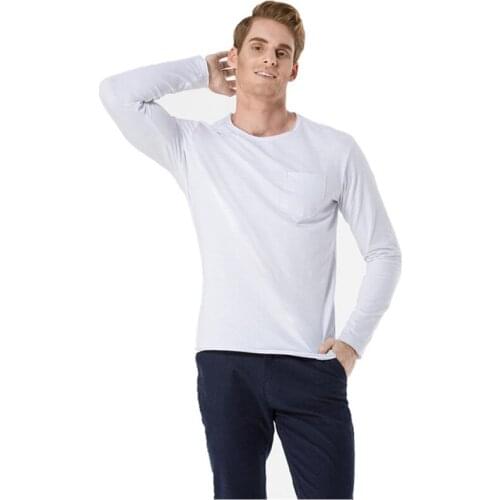 ICPANS Cotton Undershirts Long Sleeve Underwear men Black White Undershirt V Neck Spring Autumn Tees Top