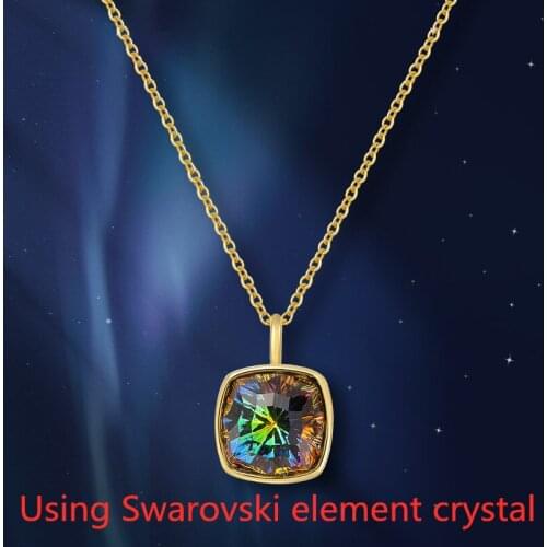 2021 New European and beauty Style Chain Geometric Crystal Necklace Using Environmentally Friendly Copper Natural Crystal