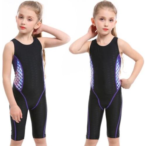 New Children Swimsuit Girls Sport One Piece Swimwear Patchwork Bodysuit Kid Bathing Suit Child Beach Monokini