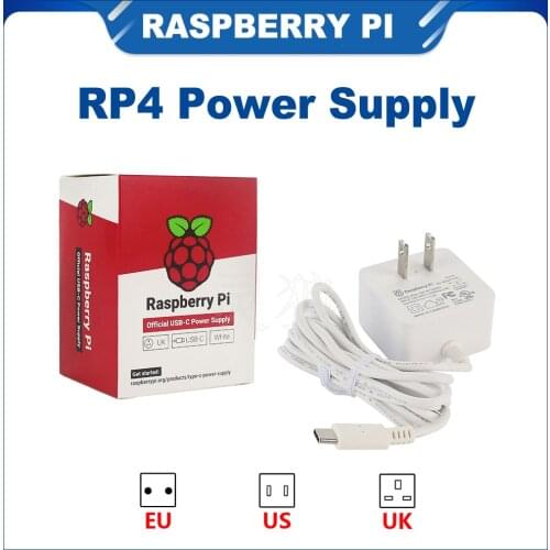ITINIT R39 Original Raspberry Pi 4 Official USB-C Power Supply 5.1V 3A Power Charger Power Adapter for Raspberry Pi 4 Model B