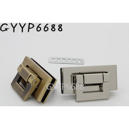 1-5 sets 2 colors retro style rectangle flip lock for suitcase women handbag cross body bag purse accessories