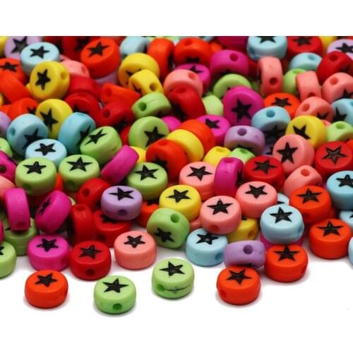 4x7mm Colorful Round Acrylic Spacer Beads Stars Beads For Jewelry Making Diy Charm Necklace Bracelet Accessory