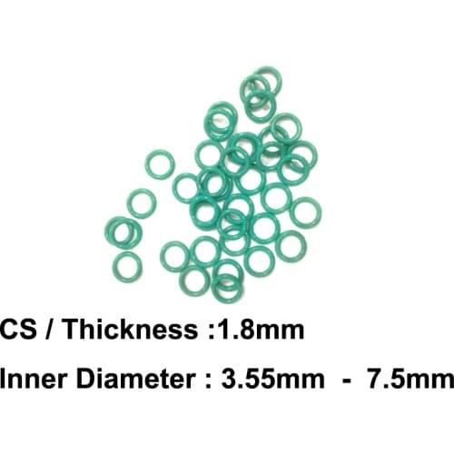 Rubber Ring CS1.8mm x ID 3.55/3.75/4/4.5/4.87/5/5.15/5.3/5.6/6/6.3/6.7/6.9/7.1/7.5 Fluorine Rubber Gasket Seal FKM O Ring