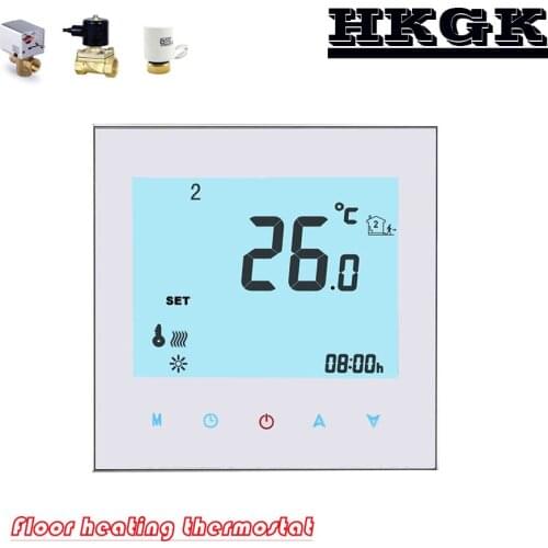 LCD touch screen with backlight display NO,NC Valve room thermostat for Underfloor Warm System