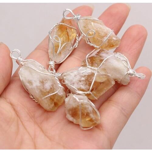 Explosive Natural White Topaz Bud Wrapped Silver Pendant DIY Necklace Sweater Chain Keychain Jewelry Accessories Gift Making