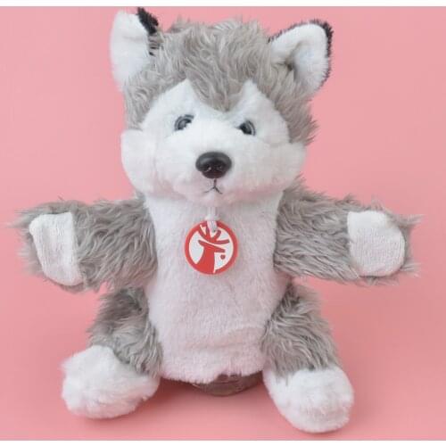Husky Dog Hand Puppet Lovely Animal Plush Childhood Soft Toy Shape Story Pretend Playing Dolls Gift Finger Puppets Toy