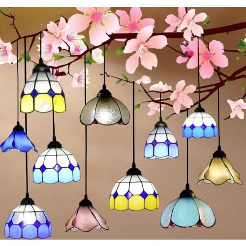 Modern Tiffany Chandelier Simple Hallway Balcony Mediterranean Parlor Hotel Room Bedroom Single Head Small Chandelier