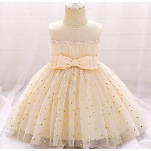 Wedding Bridesmaid Dress Childrens Clothing for Girls Newborn Baby Girls Tutu Party Dress Kids Sequins Beaded Princess Dress