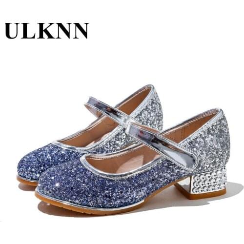 Kids Hiking Shoes Wholesale 2021 Children New Gradient Princess Shoes Girls Kids Birthday Party Flats With Blue Leather Shoes