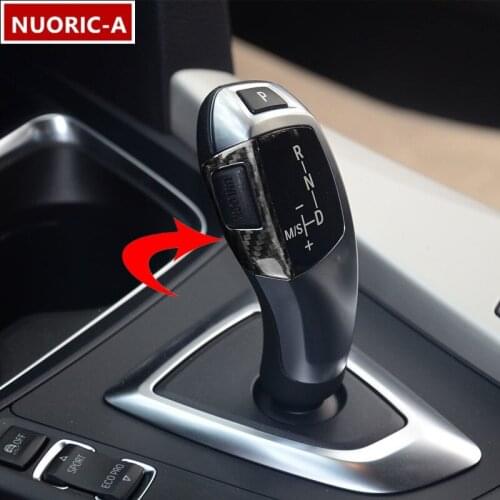 Carbon Fiber Gear Shift Head Decal Decoration Cover Trim For BMW F15 F16 F25 F26 F10 F18 F07 LHD Car Styling Interior