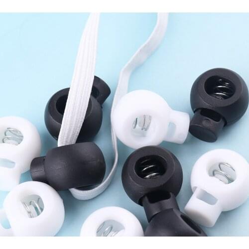 Rope Cord Stops 9mm 50pcs Black Cord Locks cord Toggle Cord End Stopper Round Cord Toggle Lock