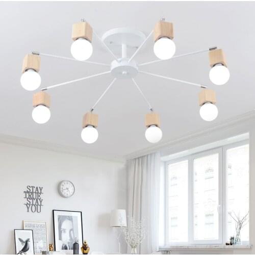 Ceiling Lights Vintage Home Lighting Luminaire Multiple Rod Wrought Iron Ceiling Lamp E27 Bulb Living Room Lamparas De Techo