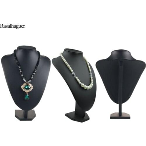 Jewelry Necklace Earring Display PU Black Leather Bust Model Bust Show Jewelry Stand Jewelry Window Shelf Exhibition