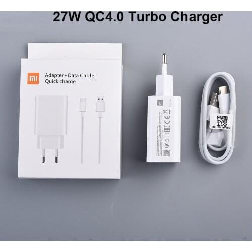Xiaomi Mi 9 27W Turbo Charger QC 4.0 Quick Charge Adapter Type C USB Cable For Mi 8 9 10 pro 9t CC9 e Redmi Note 7 8 9 pro pad 4