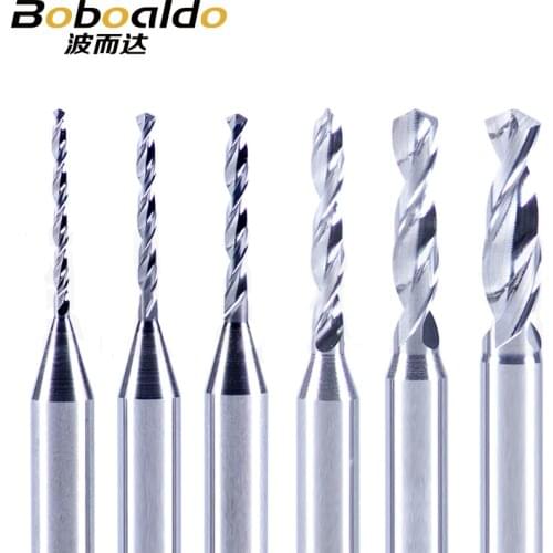 10pc 3.175mm Carbide Drill Bits Micro Engraving CNC PCB Endmill Making Hole Aluminum Wood Acrylic Plastic 0.2mm to 3.0mm
