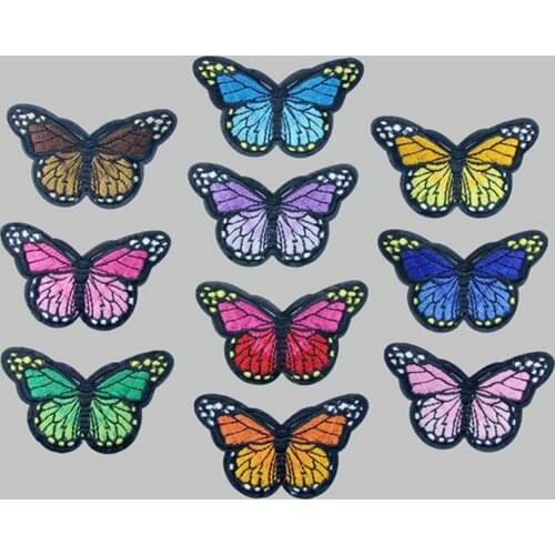 10PCS/SET color butterfly embroidery cloth clothing stickers decorative DIY wholesale clothing patch patch handmade accesso X9R6