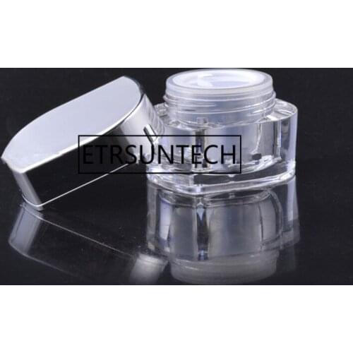 10g Gold Silver Acrylic Triangle Eye shape cream Jar cosmetic Package Lotion Pot Makeup Packaging F20171049