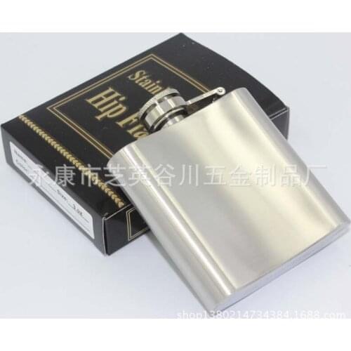 100pcs/lot Lead -free ,3oz stainless steel pocket hip flask with free funnel
