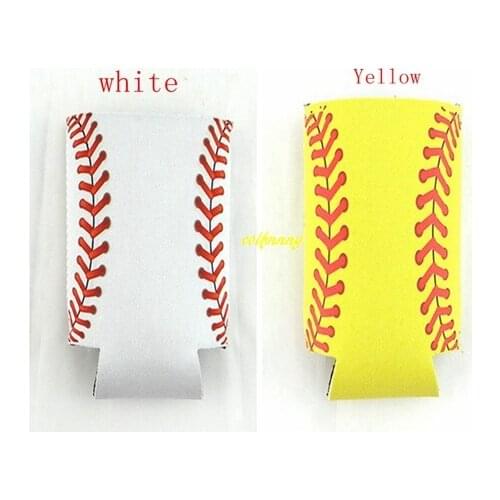100pcs/lot Cola bottle Covers holder Monogrammed Neoprene Baseball Can Cooler Softball Strings Can Insulator Party Gifts