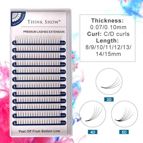 3D/4D/5D/ Premade Volume Fans Eyelashes Heat Bonded Premade Volume Eyelashes Short Russian Volume Faux Mink Eyelashes Extension