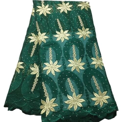 5yards/pc) high quality emerald green African big cord lace fabric with beautiful design for party dress 10 colors CWS112