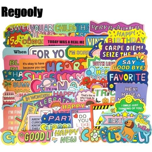 55pcs Cartoon colorful english letters Scrapbooking Stickers Packs Skateboard Luggage Motorcycle Guitar decals pasters gifts