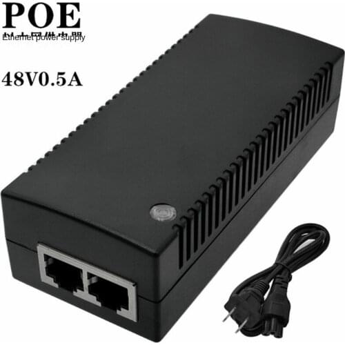 24V 0.5A 24W Desktop POE Power Injector Ethernet Adapter Standard PD Port POE Power Supply for Surveillance CCTV IP Camera