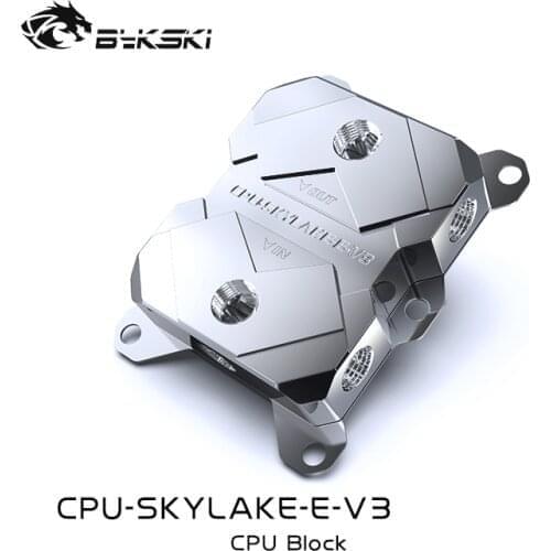 Bykski CPU Water Cooling Block For Intel LGA3647 / SKYLAKE Metal Silver, Liquid Cooling System Micro Waterway, CPU-SKYLAKE-E-V3