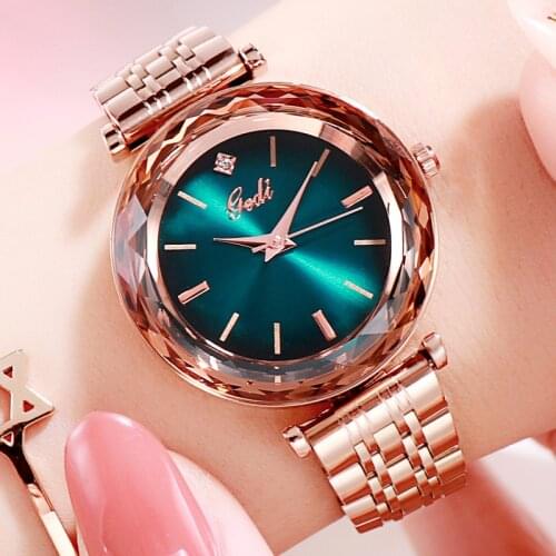 GEDI Top Luxury Watches Rose Stainless Steel Women Watches Girls Casual Quartz Clock Elegant Lady Bracelet Wrist Watch Hours