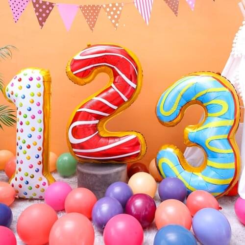 Donut digital balloon, birthday party inflatable balloon atmosphere decorated with 40-inch balloons