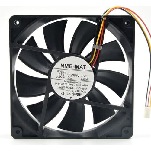 FOR NMB 4710KL-05W-B59 120 * 120 * 25MM 12CM 24V 0.38A Inverter 3-Wire Fan