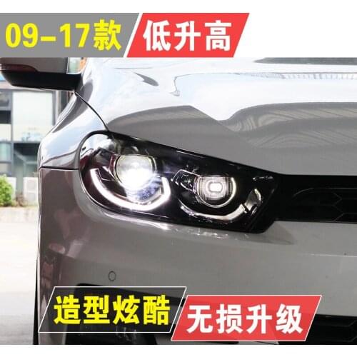 For Car VW Scirocco Head Lamp 2009-2017 Car Accessory Fog Lights Day Running Light DRL H7 LED Bi Xenon Bulb Scirocco Headlights