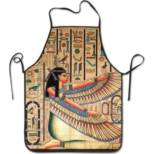 Ancient Egyptian Adjustable Bib Apron - Washable Unisex Cooking Kitchen Aprons for Chef Cooking Baking Griling