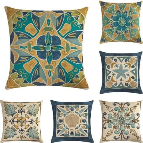 Hot Selling Geometric Flower Series Pillow Cover Automobile And Sofa Cushion Cover Home Decor